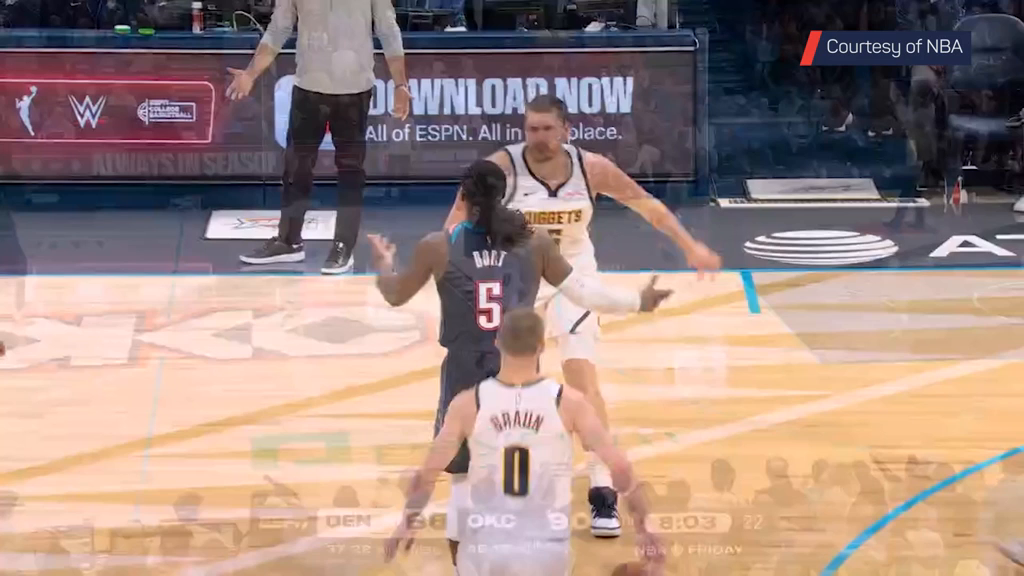 Jokic loses it as Dort foul sparks scuffle
