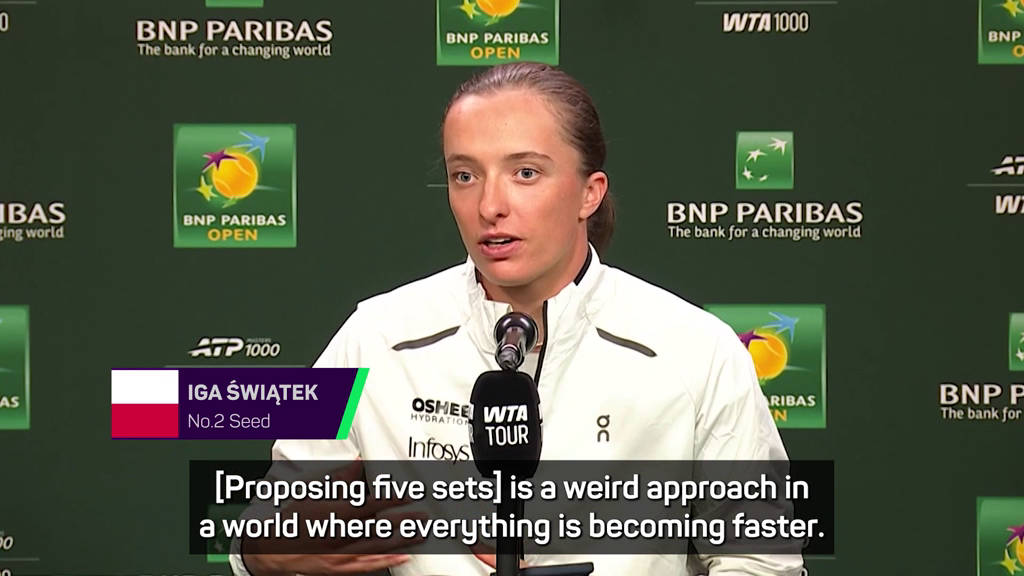 Swiatek against the proposal of five-set matches in women's grand slams