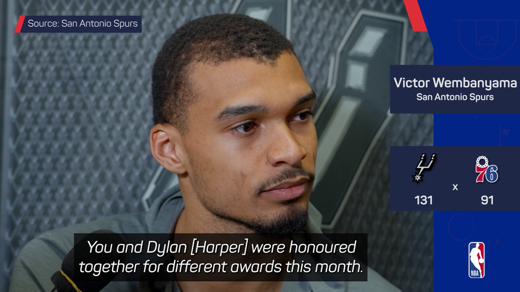 Wembanyama amazed at Spurs' historic award sweep