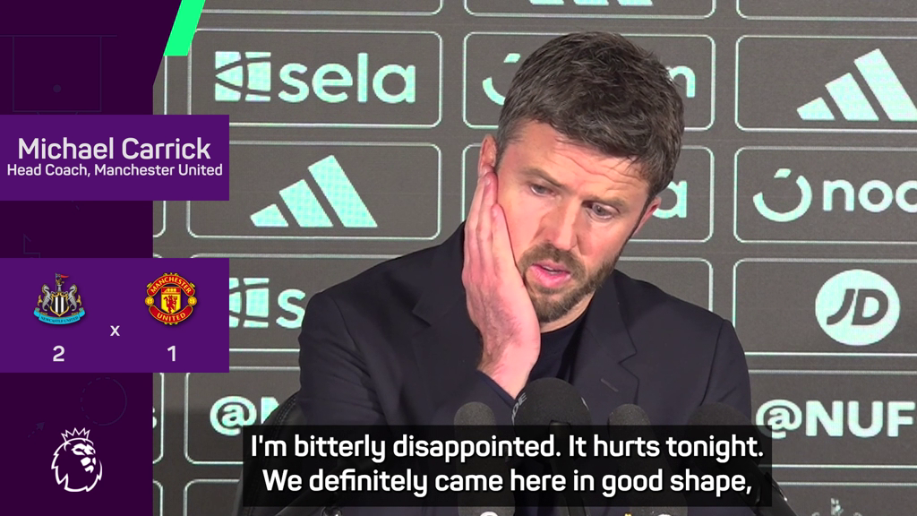 Carrick 'hurt' by Man United's last-minute defeat at Newcastle